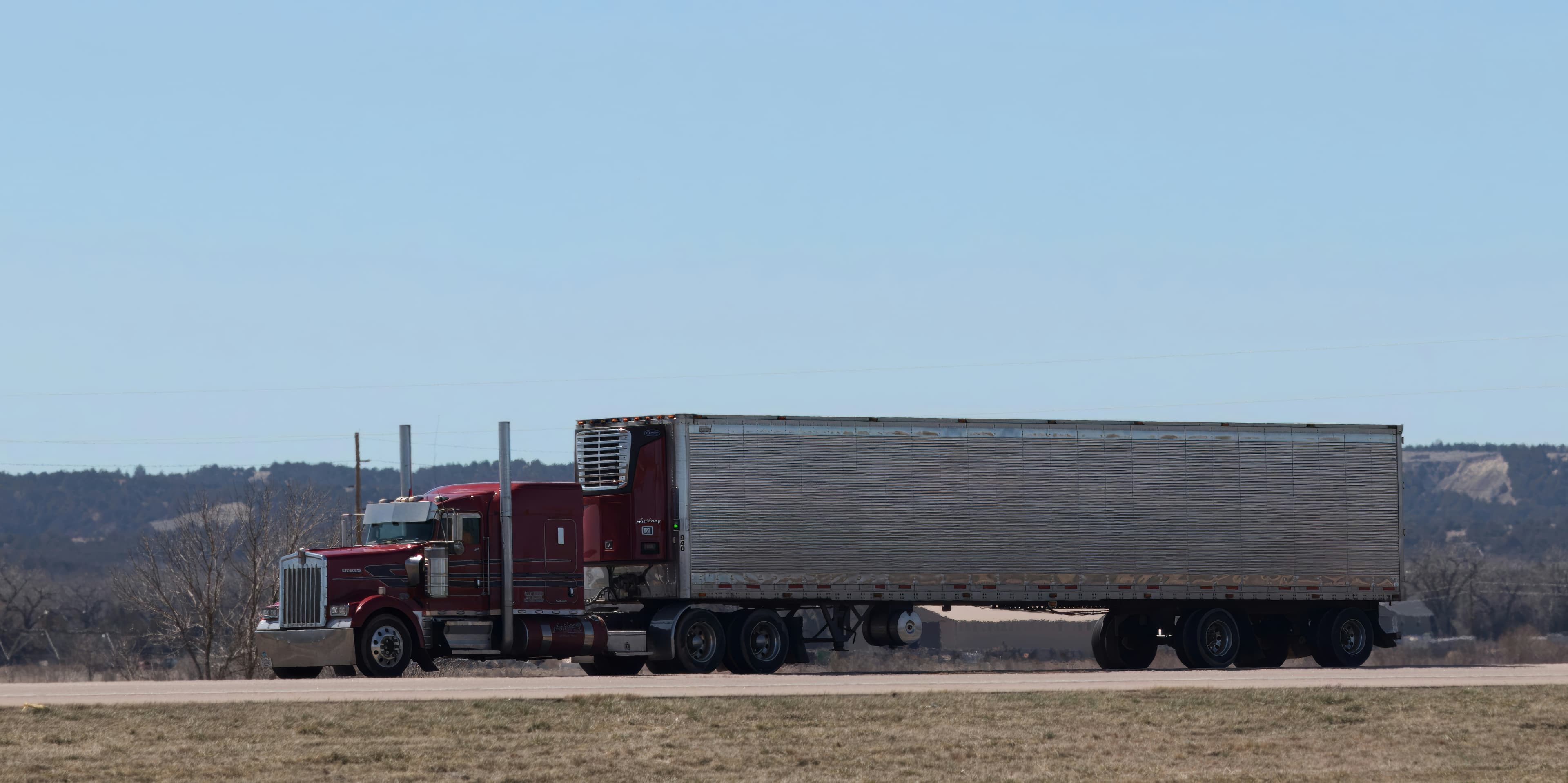 Commercial semi-truck on a highway
